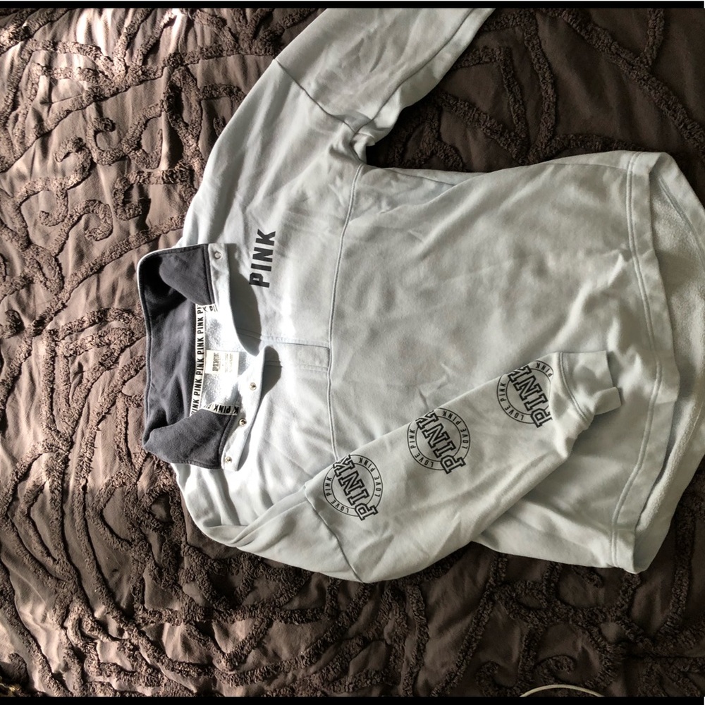 VS Pink Varsity Quarter Snap Pullover
